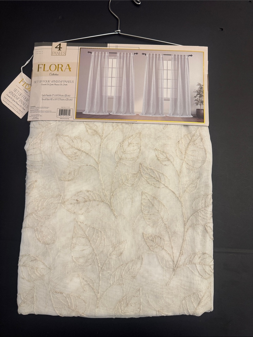 FLORA Collection Set Of Four Window Panels - 37"x84"- Nicolette - Picture 2 of 11